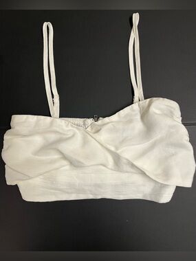 Princess Polly White Twist Front Cropped Tank Top